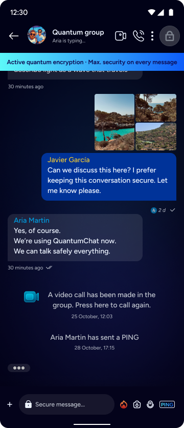 QuantumChat secure chat interface